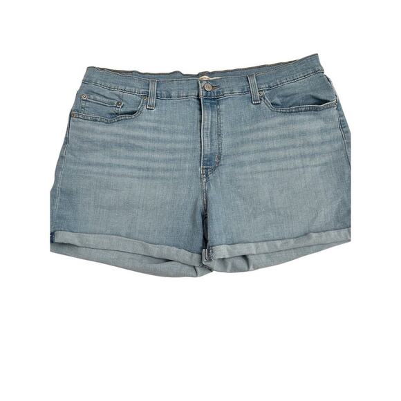 Levi's Strauss Denim Shorts Women's Size 34 Mid Rise Cuffed Stretchy Summer - Picture 1 of 11